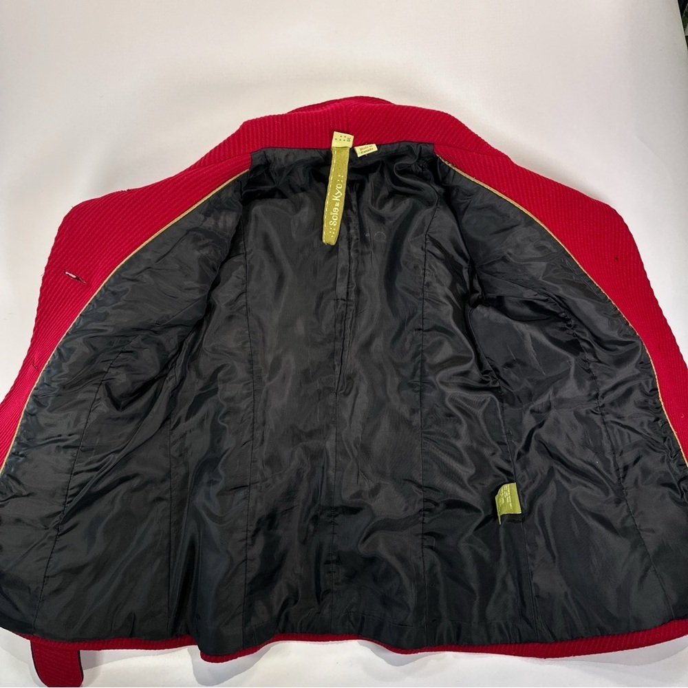 Soia & Kyo Red Belted Pea Coat Jacket Womens S - Picture 7 of 12